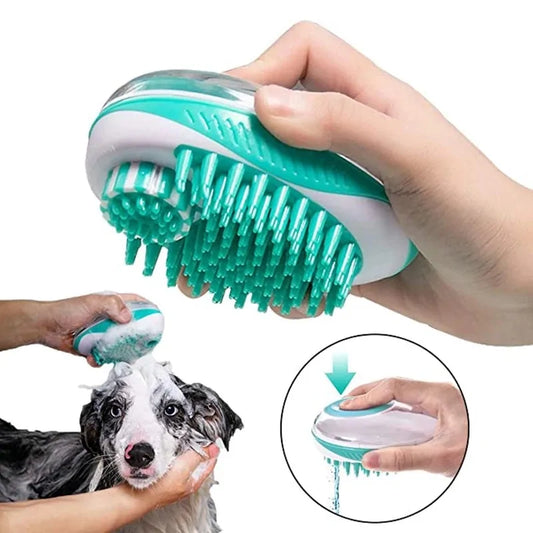 Pet Dog Cat Bath Brush 2-in-1 Pet SPA Massage Comb
